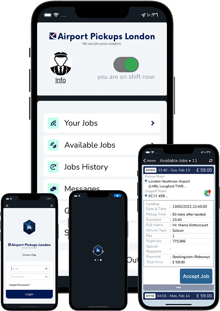 Aiport pickups-london drivers-app